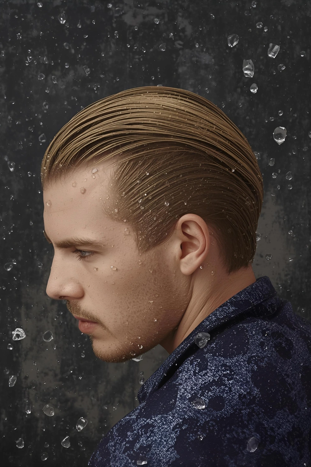 Textured slick back undercut for men 2026 with natural volume