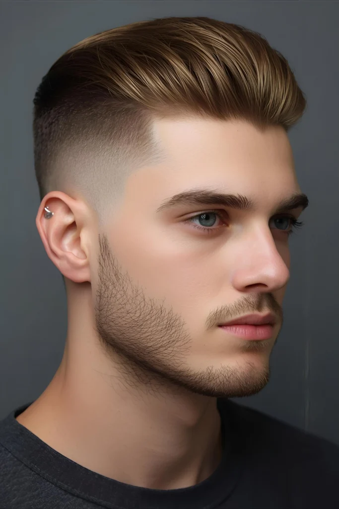 Color Melt with Temple Shave Multiple shades seamlessly blend together in this artistic approach, while the temple shave adds sharp definition.