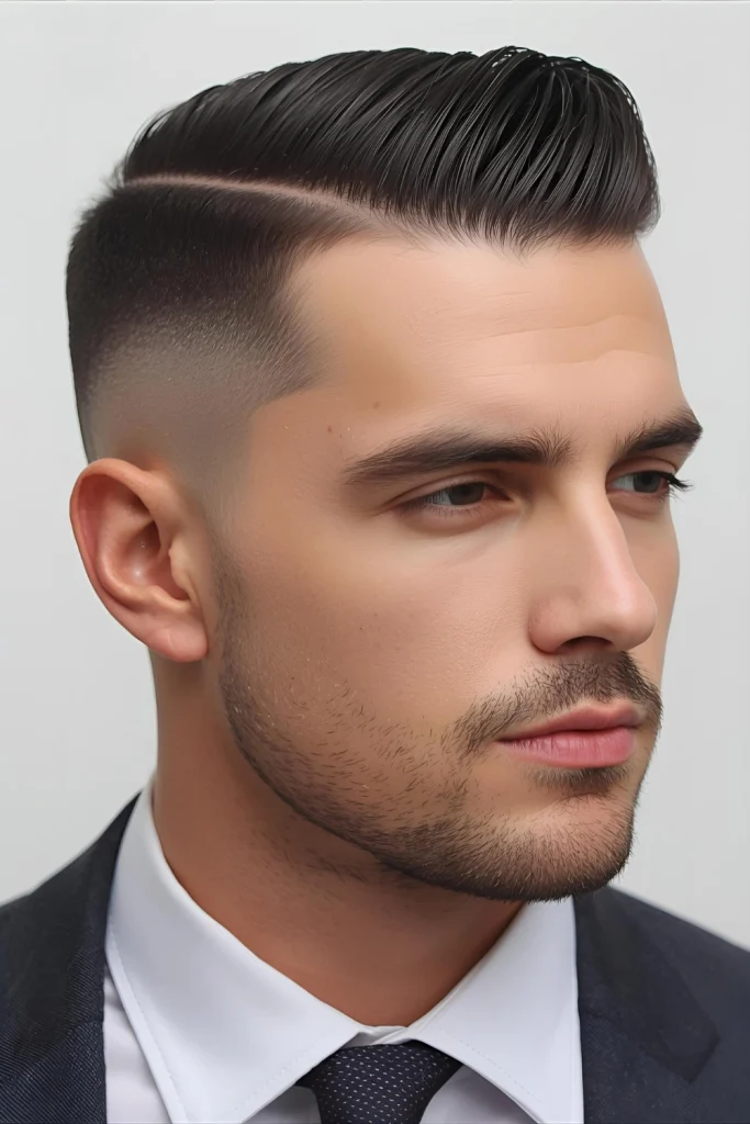 Comb Over with Hard Part

A sharp, razor-cut part elevates this classic style, making it summer-appropriate with its clean lines and controlled shape.