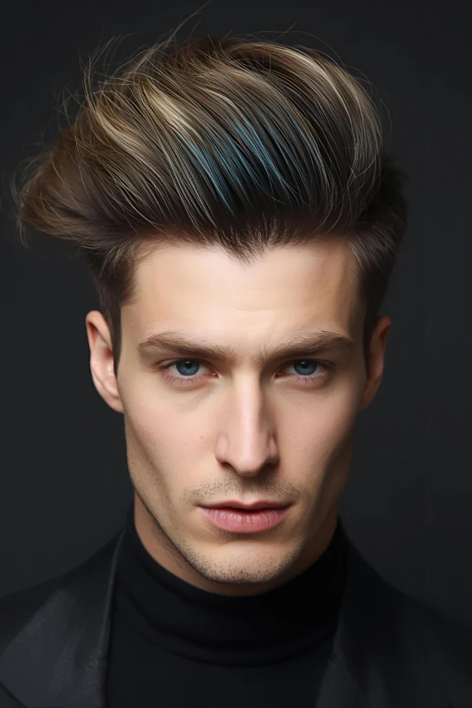 Deconstructed Pompadour Take the classic pompadour and tear it apart. This style maintains the volume and height but introduces intentional messiness, uneven texture, and perhaps a shock of unexp
