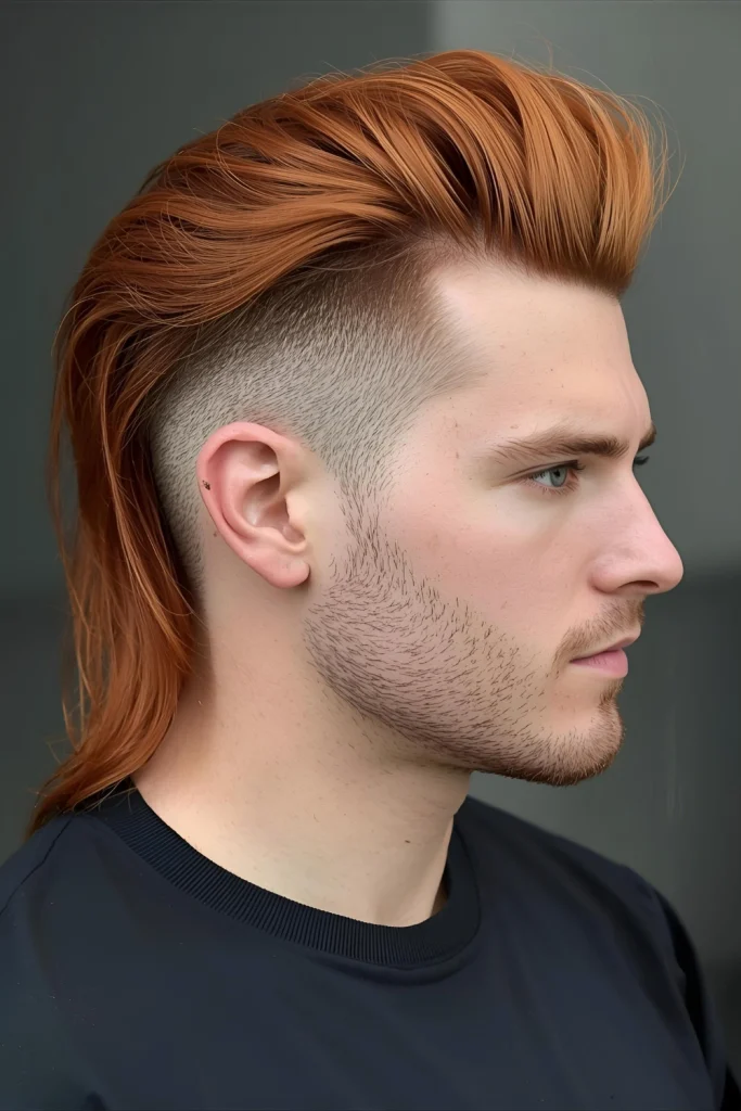 Ginger Mullet with Burst Fade The rebellious mullet gets a ginger update with tones that create stunning dimension. The burst fade follows your natural hairline for a custom, barber-fresh look.