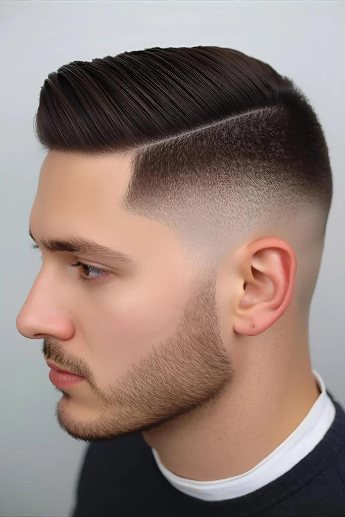 High Skin Fade with Textured Crown Maximum contrast comes from skin-level sides blending into a textured crown that's short enough for comfort but long enough for style