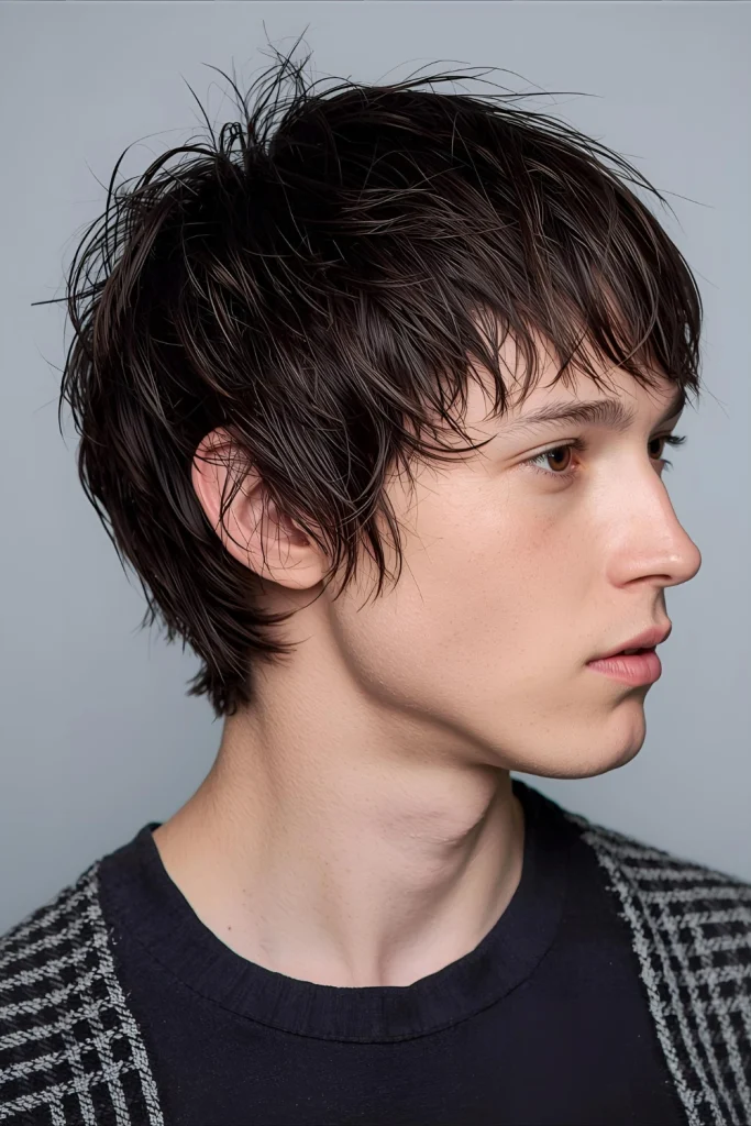 How to Style the Wet Edgy Wolf CutStep-by-Step Guide:Start with Damp Hair: After washing, towel-dry your hair until it's damp but not dripping.Apply a Pre-Styler (Optional): A blow-dry cream can help protect your hair and add extra hold.Blow-Dry for Volume: Using your fingers or a diffuser, blow-dry your hair while scrunching it upwards to encourage the wolf cut's natural texture and layers. Don't aim for perfection—some chaos is good!Apply Your Wet-Look Product: Choose a high-shine gel, pomade, or wax. Emulsify it in your hands and work it through your hair, focusing on defining the layers and creating the desired shape.Sculpt and Define: Use your fingers to piece out layers and create separation. For a sleeker look, use a comb. The goal is to look intentionally messy and textured, but with a glossy finish.Let it Dry or Use a Diffuser: You can let it air dry for a more natural finish or use a diffuser on a low, cool setting to lock the style in place.