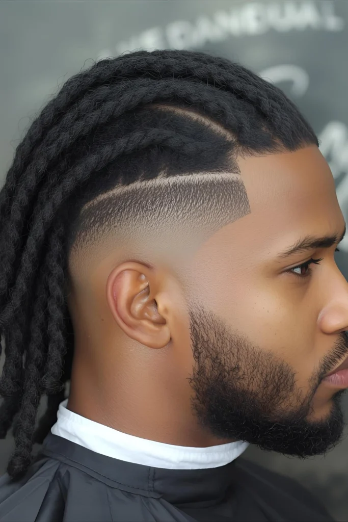 Jumbo Twists with Tapered SidesMake a bold statement with larger twists that showcase your hair's texture and length. Pair with tapered sides for a clean, contemporary silhouette that's both eye-catching and manageable.