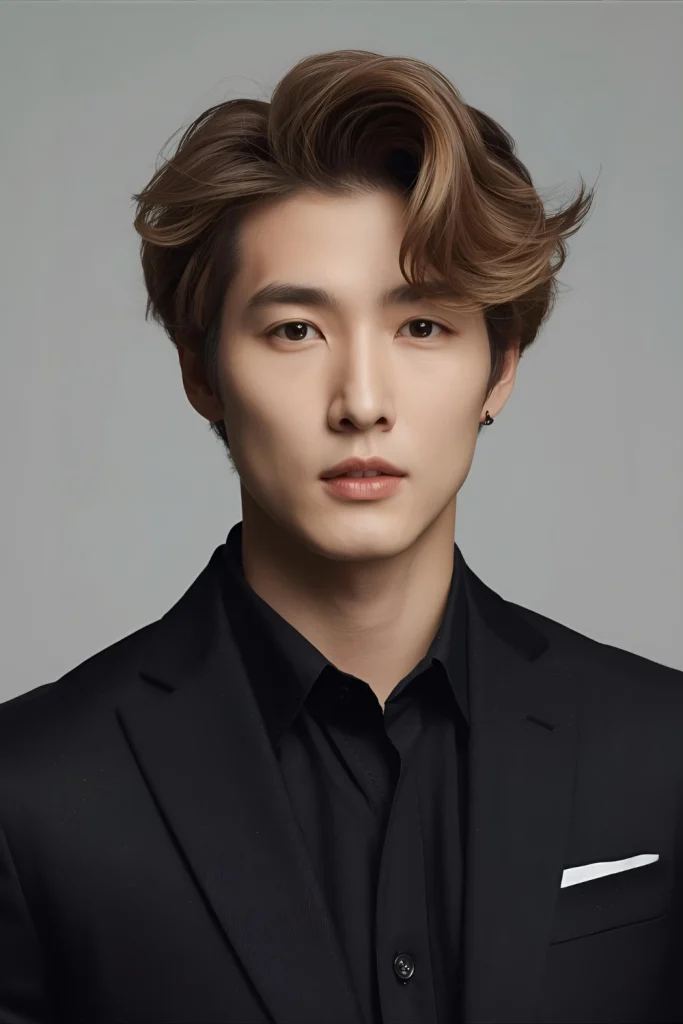 Korean Soft Perm with Textured Layers The classic Korean perm gets updated with softer, more natural-looking waves rather than tight curls. This style adds volume and movement to straight hair wh (1)