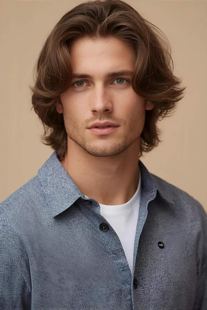 Medium Length with Layers For men who prefer more length, strategic layers remove weight and create movement that works with summer’s breezy vibe.