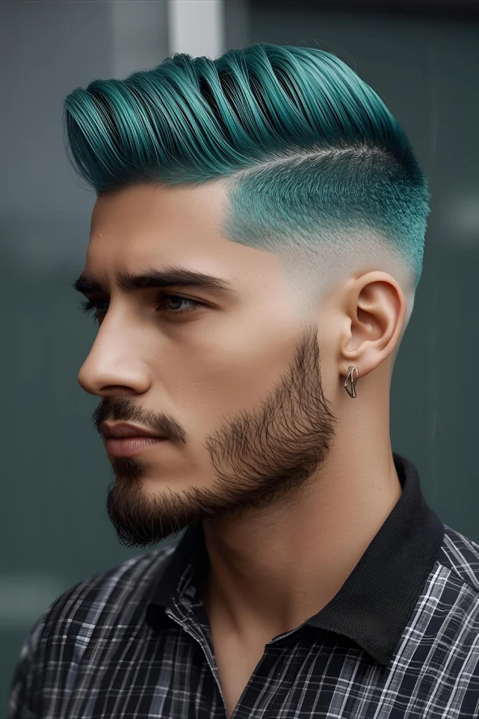 Mermaid Waves with Ocean FadeBlue and green tones create an aquatic effect perfect for beach season, while the fade keeps the style masculine and modern.
