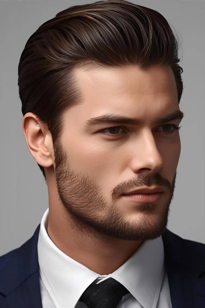 Professional Texture with Clean Outline Focus on impeccable grooming with a clean outline that frames the face professionally.