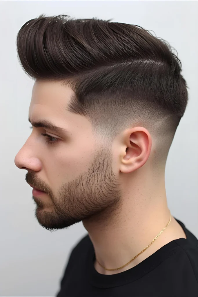 Short Quiff with Skin Fade Minimal volume meets maximum contrast in this style that proves even ultra short hair can have movement and direction.