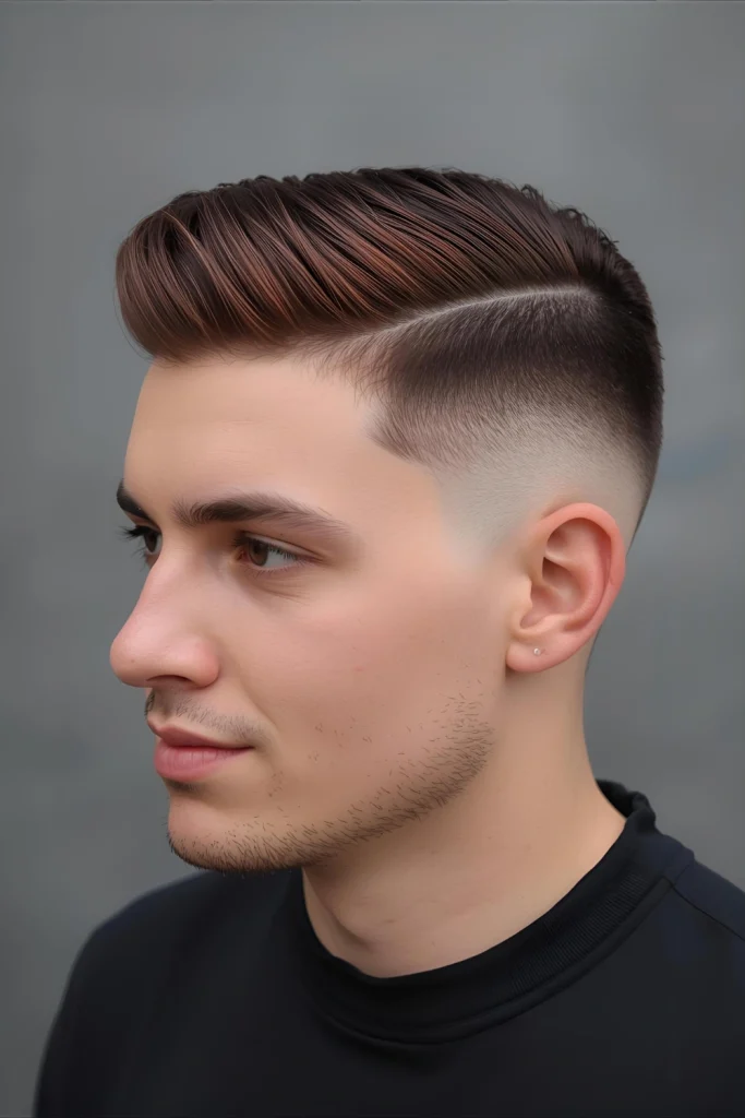 Sunset Ombré with Burst Fade Warm tones transition from dark to light like a summer sunset, while the burst fade follows your natural hairline for perfect harmony.
