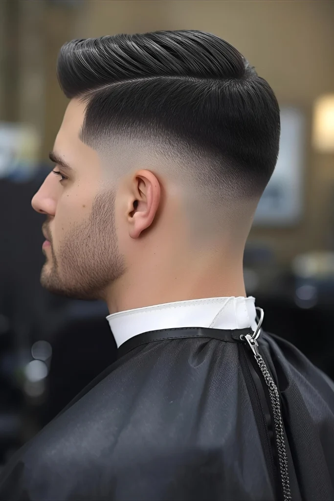 Tapered Back with Textured Top Focus the sharpest elements at the back with a clean taper, while the top maintains professional texture and length.