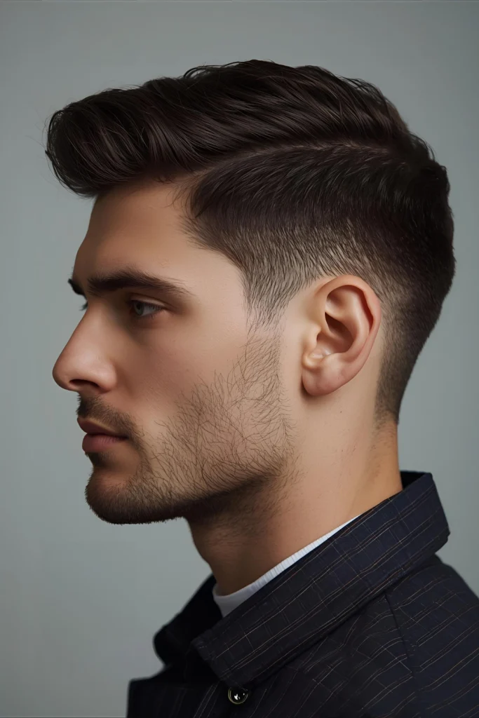Textured Caesar Cut The timeless Caesar gets updated with natural texture that falls into place easily. The uniform length means no complicated styling is needed.