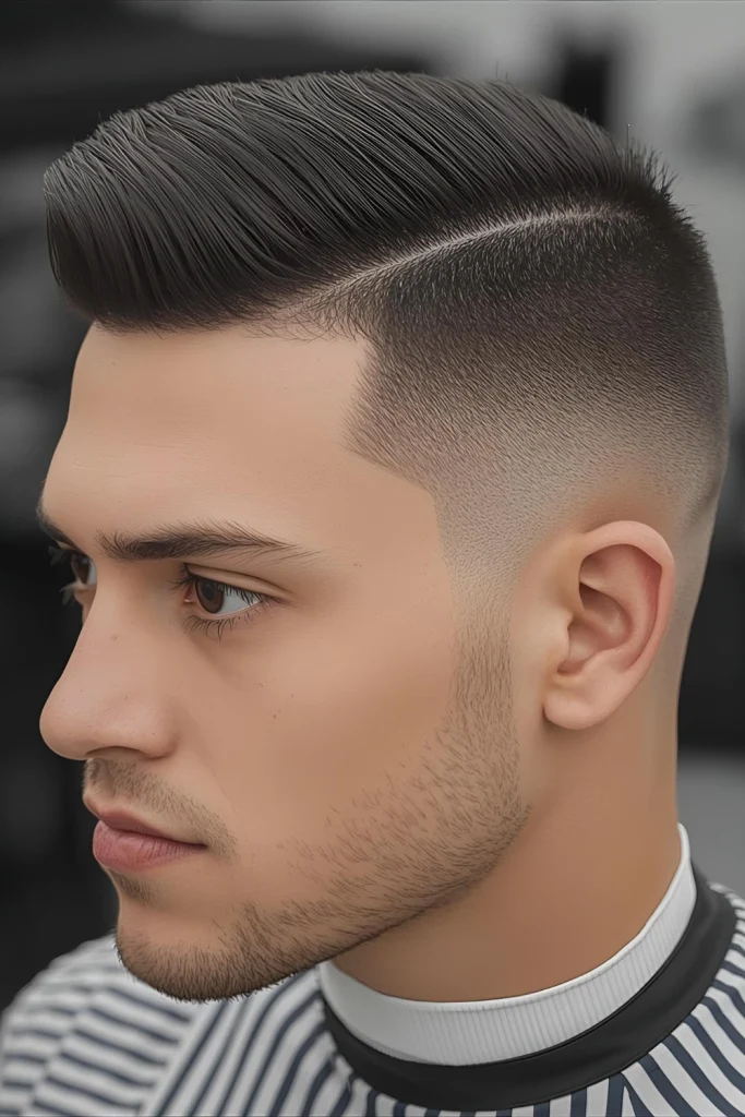 Textured Comb Over with Fade The classic comb over gets updated with more texture and a modern fade, creating a style that's both traditional and contemporary.