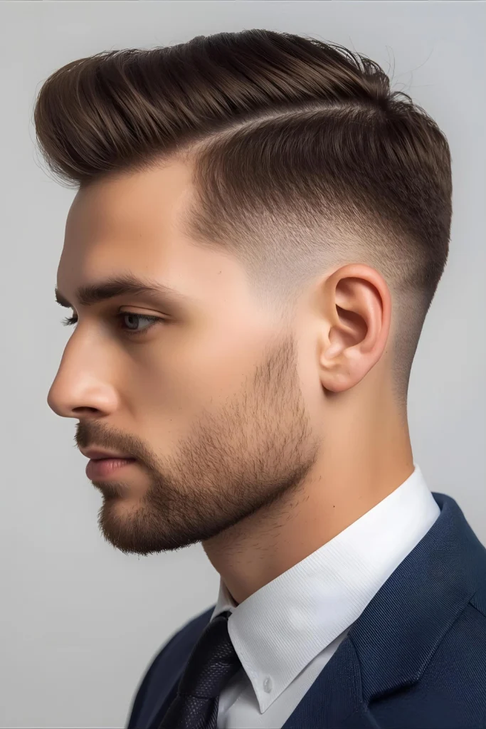 Textured Crop Edgar Shorter length throughout creates a low-maintenance style that’s perfect for busy professionals while keeping the Edgar’s distinctive shape.