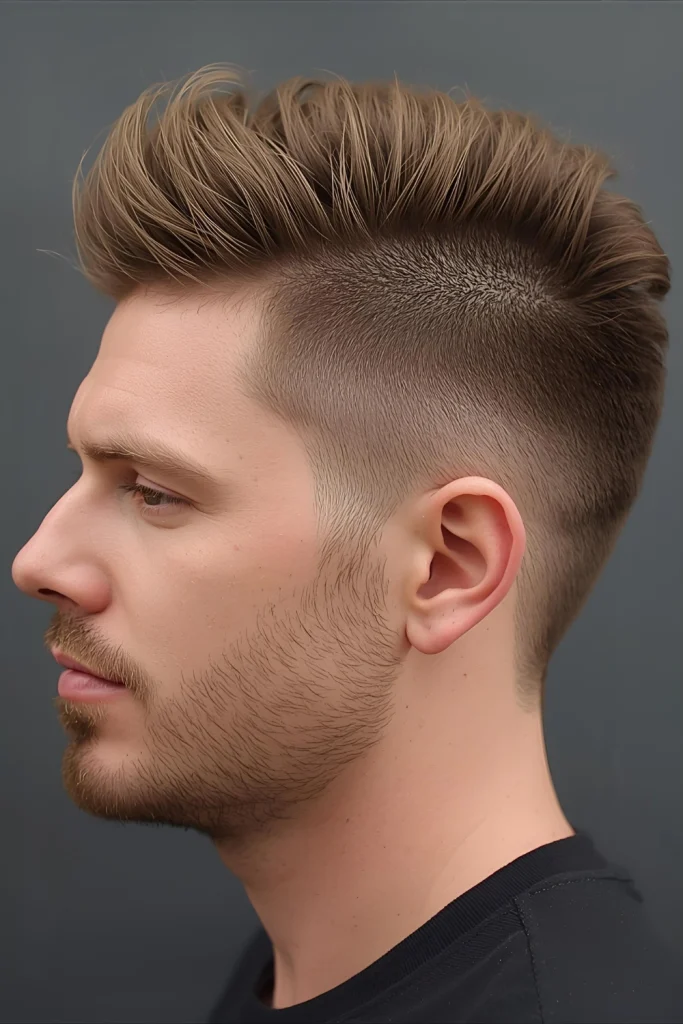 Textured Mohawk Fade The punk classic gets refined with shorter length and textured styling that's wearable for daily life.