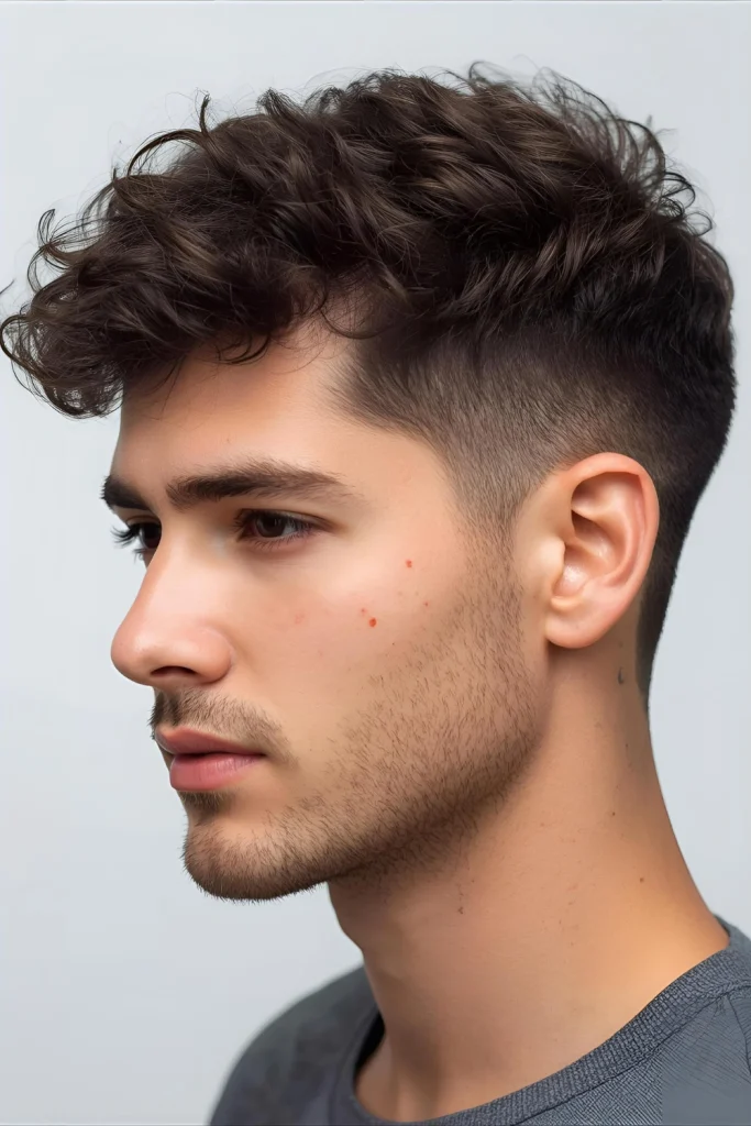 Textured Taper with Curly ShagEmbrace spring's playful energy with a curly shag cut that features plenty of texture and movement, balanced by a textured taper.