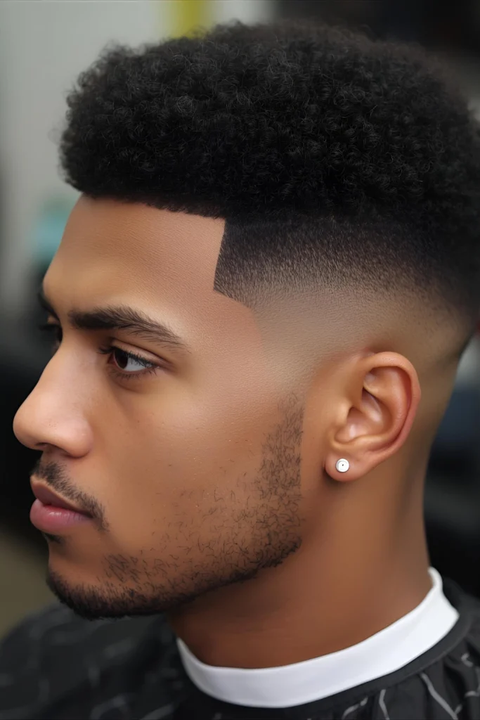 The Afro Fade with Line UpA crisp, sharp hairline makes all the difference. A proper line-up frames your face and completes the polished look.
