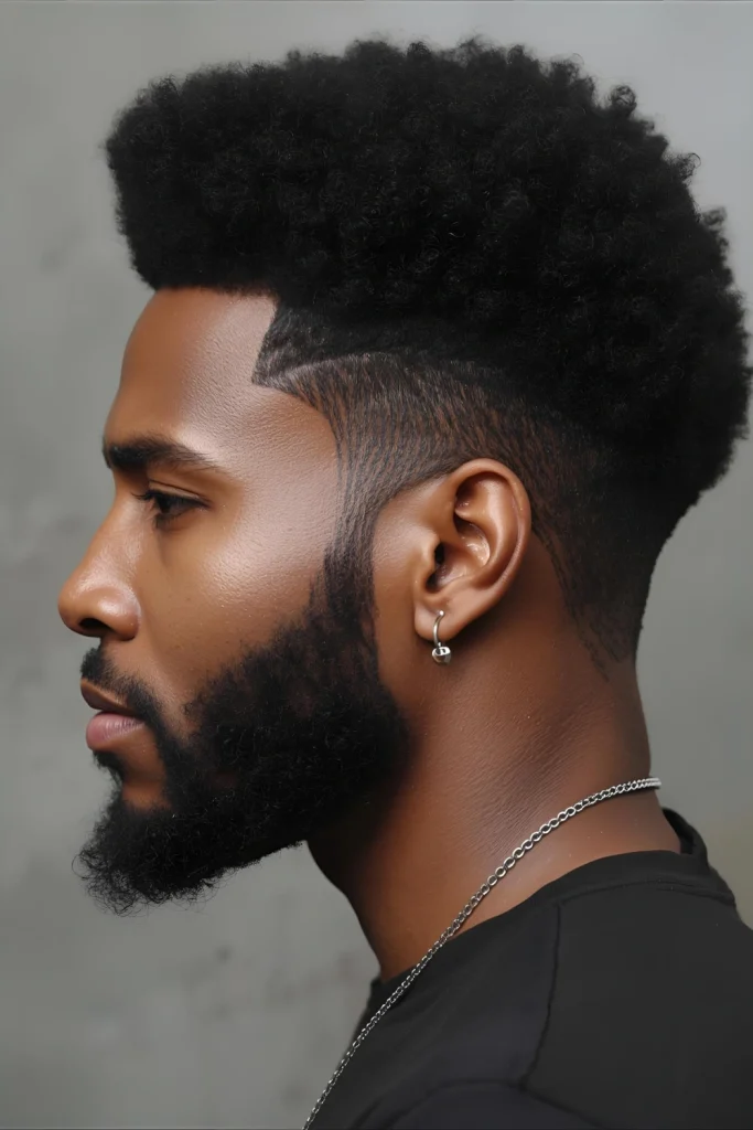 The Afro Mullet with Drop Taper

Celebrate natural texture with this powerful style that combines a full, rounded top and back with a dramatic drop taper that frames the face.