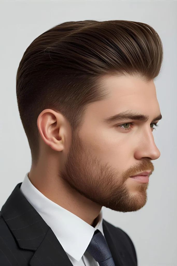 The Brush-UpFor a clean, geometric look, the brush-up style involves brushing the hair straight up from the scalp. This works particularly well with thicker hair types and creates impressive height.