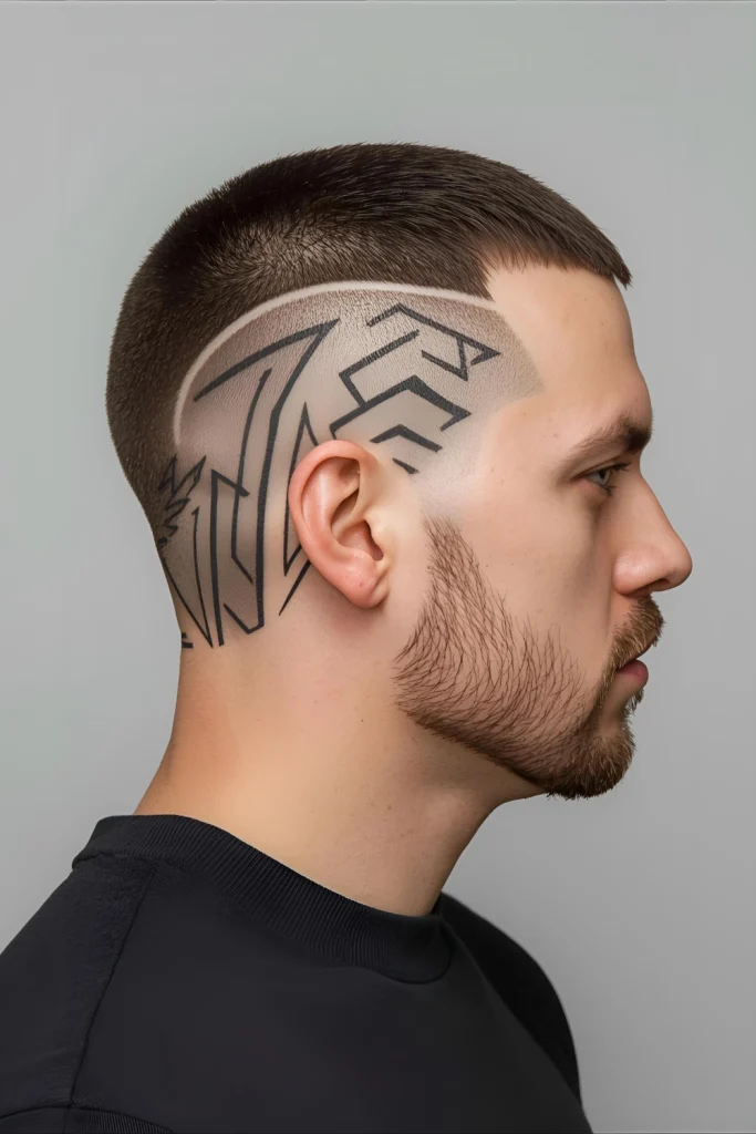 The Buzz Cut with a DesignThis is where you let your personality shine. A simple buzz cut becomes a true work of art with a shaved-in design. Think geometric lines, lightning bolts, or abstract patterns. It’s the most personalized and eye-catching way to wear a buzz cut in 2026.
