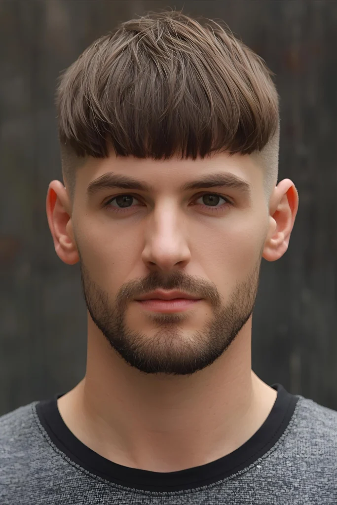 The Caesar Cut

Characterized by its short, uniform length and straight-across textured fringe, the Caesar cut is a rugged and practical choice. It’s fantastic for boys with fine or straight hair and requires almost zero styling.