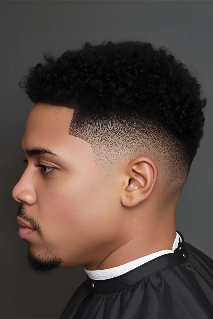 The Curly Afro FadeEmbrace your natural curl pattern with this variation that celebrates defined curls on top while maintaining sharply faded sides.