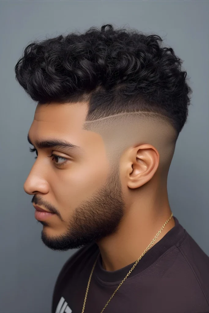The Curly Brush Up Bold and geometric, this style involves cutting curls to uniform length and styling them straight up. It works especially well with tighter curl patterns.
