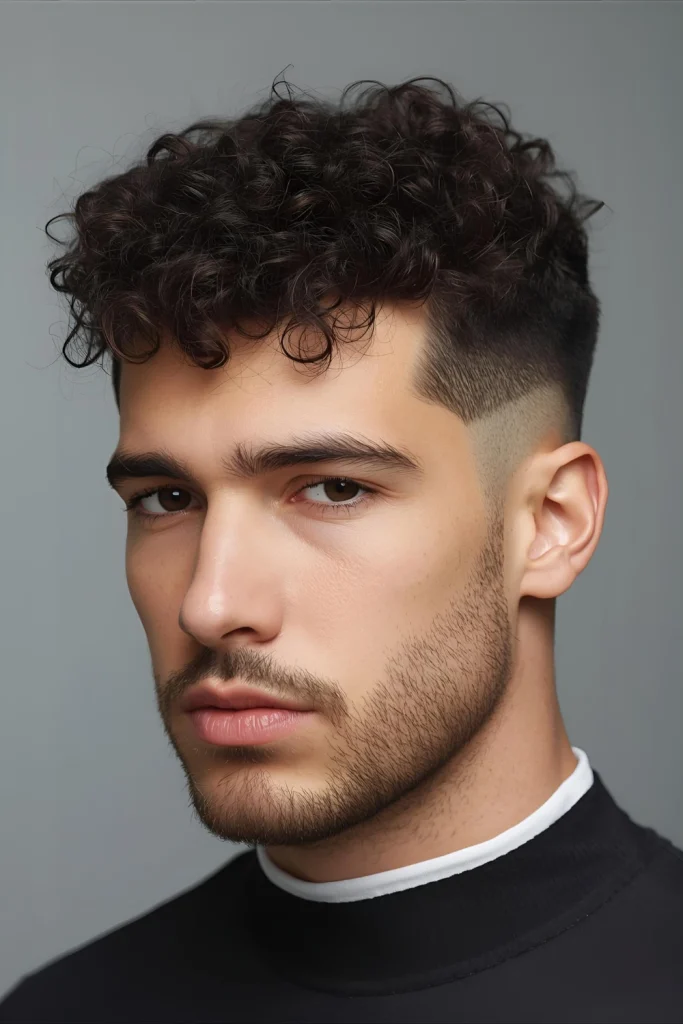 The Curly Fade with a Hard Part

A razor-sharp, shaved-in part adds a line of sharp precision next to your soft curls. This contrast is a masterclass in modern barbering and looks incredibly intentional.