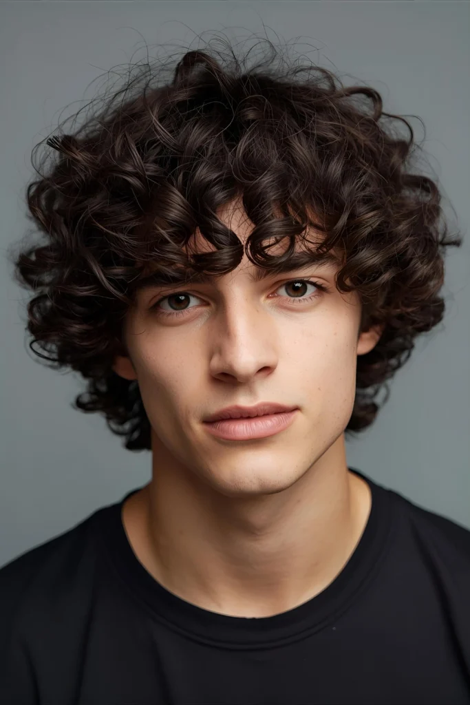 The Curly FringeSoft and modern, this cut keeps weight in the front, with curls falling casually over the forehead. It’s a face-framing style that works particularly well with looser curl patterns and adds a youthful, approachable vibe.
