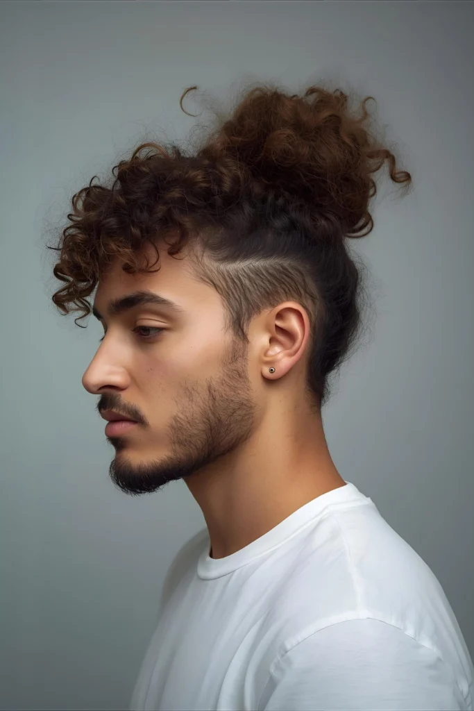 The Curly Man Bun Practical and stylish for longer curls. The man bun keeps hair out of your face while showcasing your texture and length.