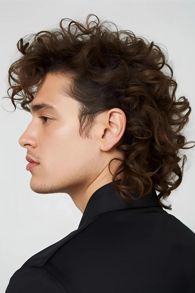 The Curly Mullet Business in the front, party in the back—curly edition. This modern take keeps the top tidy while letting the back grow into glorious, untamed curls for a rebellious edge.