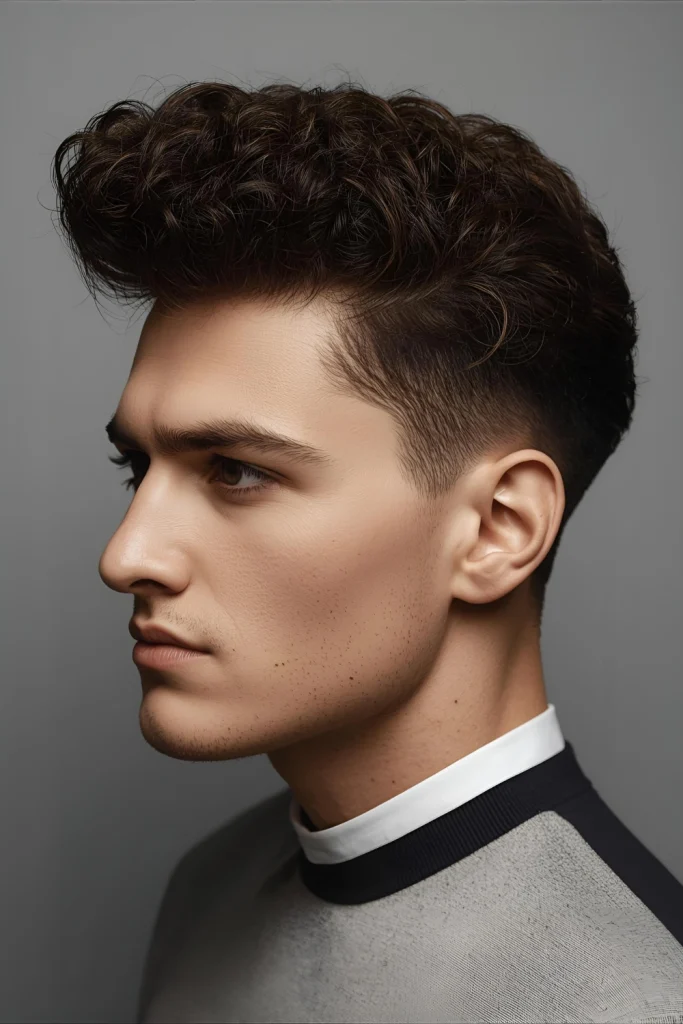 The Curly PompadourAdd retro glamour to your texture. This style uses natural curl volume to create a lifted front section that's both sophisticated and eye-catching.