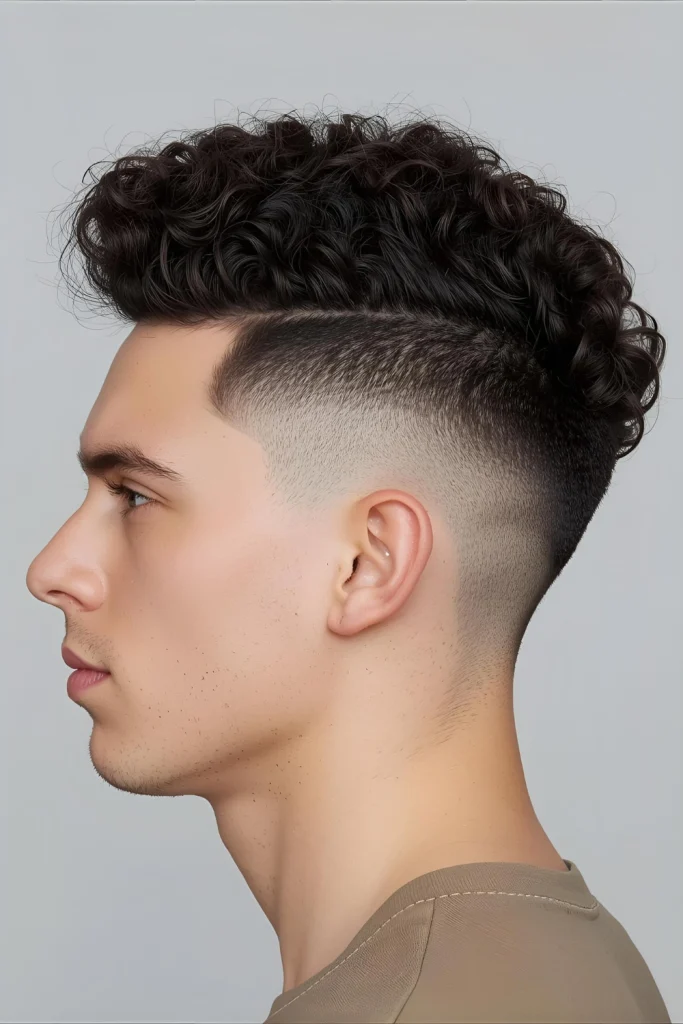 The Curly QuiffCombine volume with direction. This style features lifted hair at the front that flows backward, showcasing your curls' height and texture beautifully.