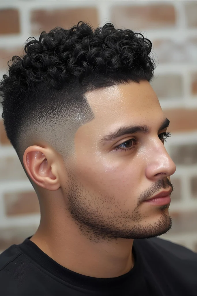 The Curly Undercut For maximum drama, pair completely shaved sides with a full, curly top. The stark contrast highlights your texture while keeping the look clean and contained.