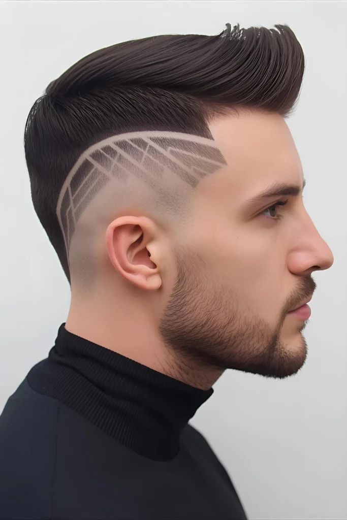 The Design Mullet with Taper Fade

Make a bold statement by incorporating geometric patterns or lines into your taper fade, adding personal flair to this already eye-catching style.