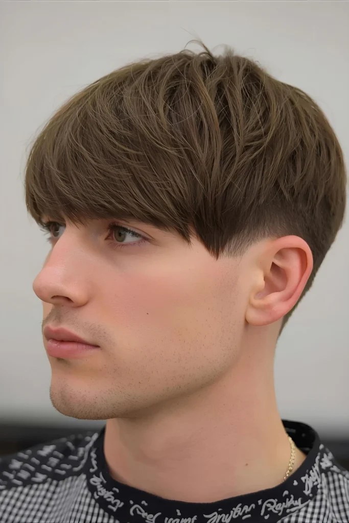 The Fringe with Tapered Sides

Keep weight in the front with a full fringe while keeping the sides tapered clean. This focuses attention on the thickest part of your hair.