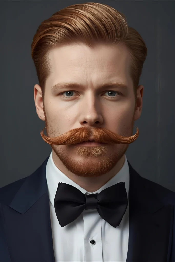 The Ginger BalboA sophisticated style that combines a floating mustache with a detached goatee that extends slightly wider than the chin. The Balbo creates sharp angles that play beautifully with ginger coloring.