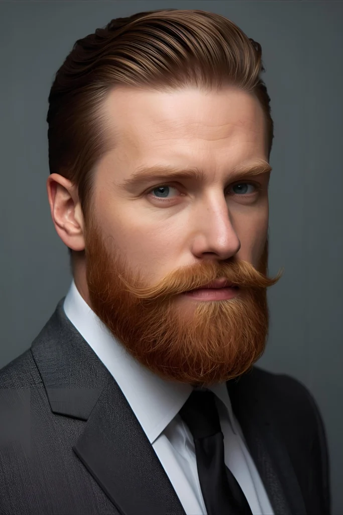 The Ginger Circle BeardA polished, self-contained style that connects the mustache with the goatee in a perfect circle. This look is neat, professional, and highlights the densest part of most men's facial hair.