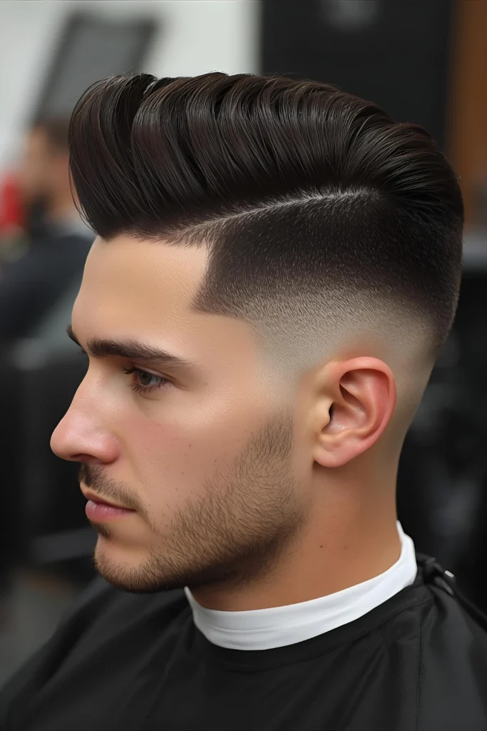 The High Fade

A modern classic that provides maximum contrast. By fading the hair from very short at the bottom to skin-level high up on the head, this cut makes the hair on top appear even fuller and more dramatic.
