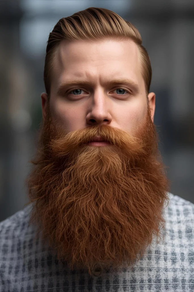 The Long Ginger GaribaldiA bold, statement-making beard that's allowed to grow naturally with minimal shaping. The Garibaldi features a wide, rounded bottom that showcases the full glory of your ginger beard's length and volume.