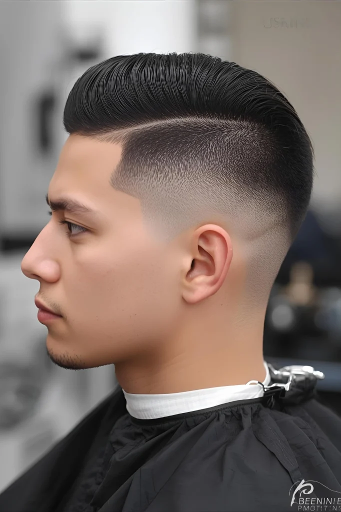 The Long Top Buzz UndercutA bold and dramatic contrast. The sides and back are buzzed down to the skin, while the top is left significantly longer. This isn't just an undercut growing out—it's an intentional style that celebrates the juxtaposition of extreme shortness and noticeable length.