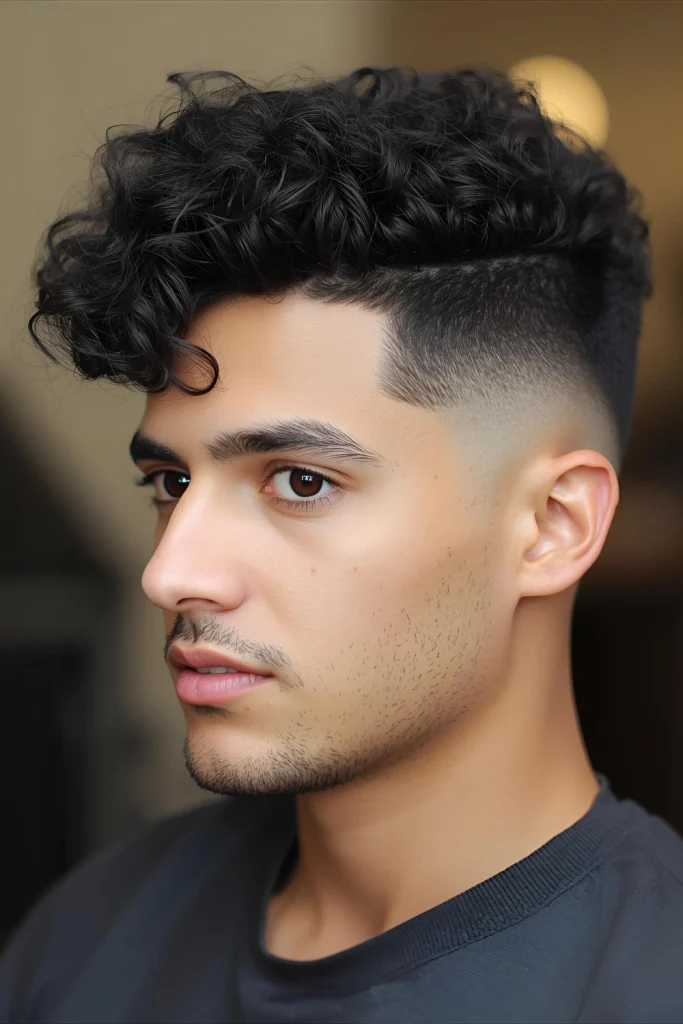 The Medium Length with Taper A perfect balance of length and structure. This style keeps curls at a manageable medium length with clean, tapered sides to prevent bulk.