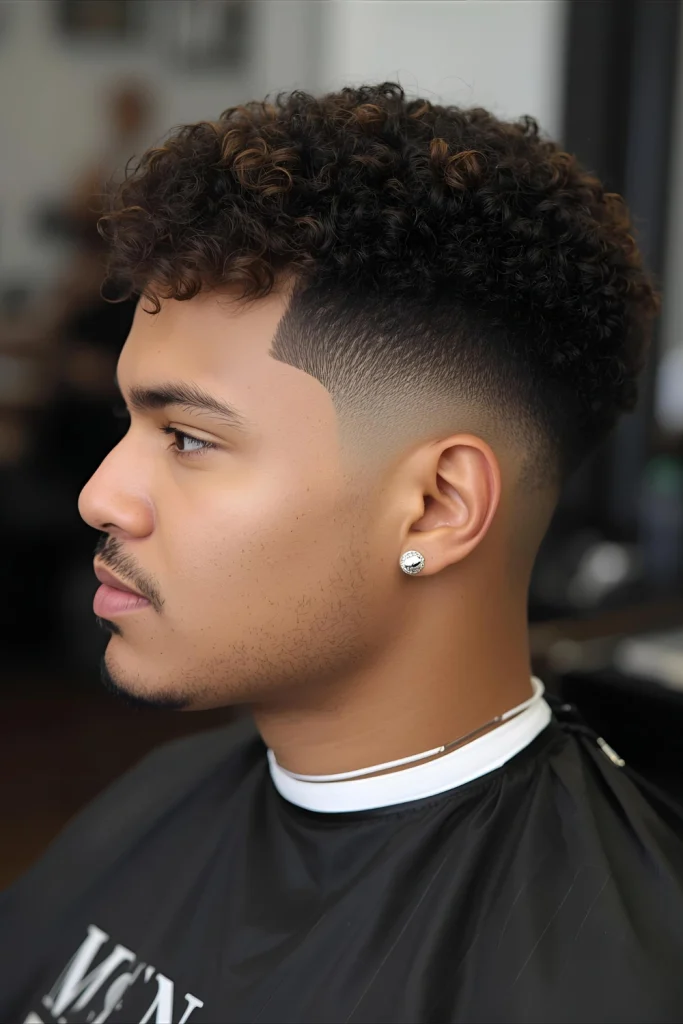 The Medium Length with TaperThe perfect balance of length and structure. This cut keeps curls at a manageable length with clean, tapered sides to prevent bulk.