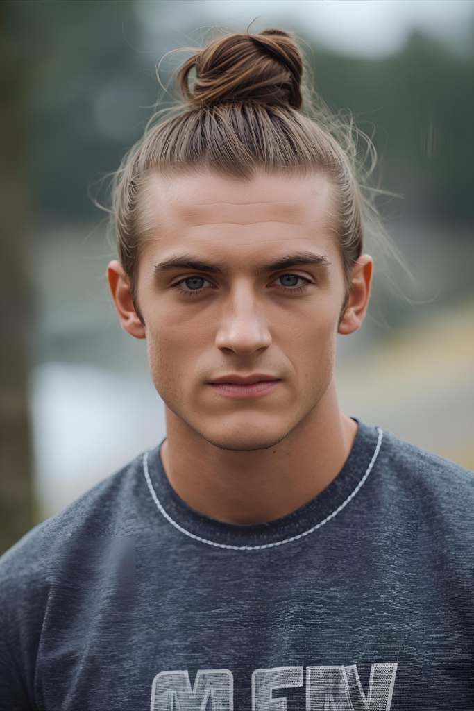 The Mini Man Bun

For boys with long hair, the man bun is a practical and stylish way to keep hair out of their face during sports or play. It’s a cool, modern look that’s both fun and functional.