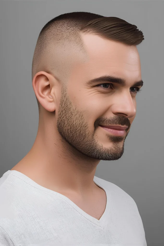 The Receded Side Part

Embrace a receding hairline with style. By keeping the hair short and neat with a definitive side part, you can create a sharp, intentional look that works with your hairline, not against it.
