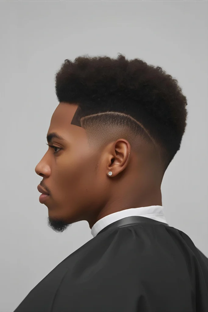 The Retro-Modern Afro Fade

A contemporary take on the classic afro, this style combines a full, rounded top with sharply faded sides featuring subtle designs. It pays homage to football legends while incorporating current grooming trends, creating a bridge between generations of style.