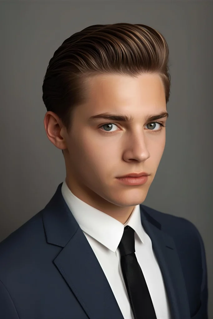 The Side-Parted Classic

This haircut teaches boys the art of looking sharp. With a clean side part and neatly combed hair, it’s a timeless "gentleman's" style that is perfect for formal events, school pictures, or just looking put-together.