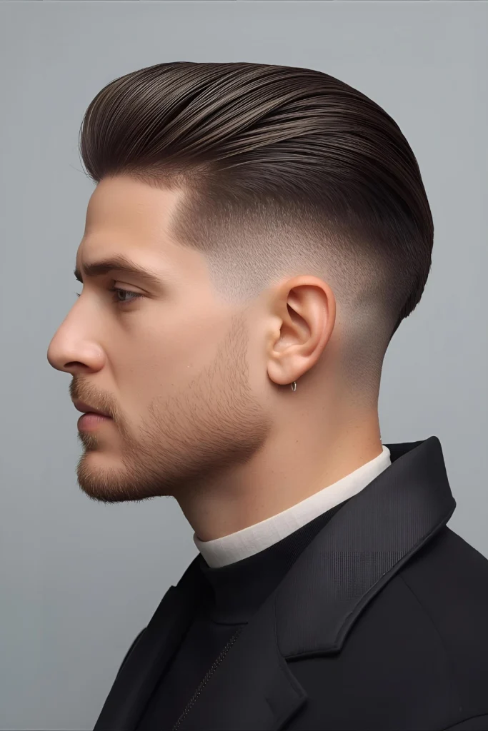 The Slick Back Blow Out with Taper

Smooth, glossy, and powerful. This style uses the blow out's volume as a foundation for a sleek back-swept look, kept modern with a clean taper.