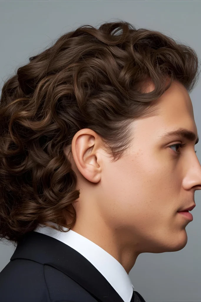 Curly slick back undercut for men 2026 with defined curls