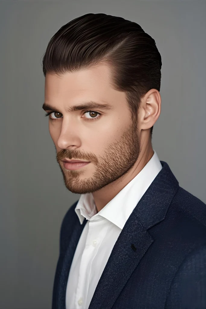 The Slicked-Back LookMedium length provides enough hair to create a polished slicked-back style without being too heavy. Using a medium-hold pomade or gel, you can achieve this sophisticated, timeless look.
